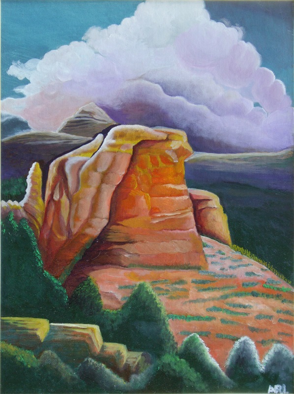 Painting of Teapot Mountain near Sadona, Arizona