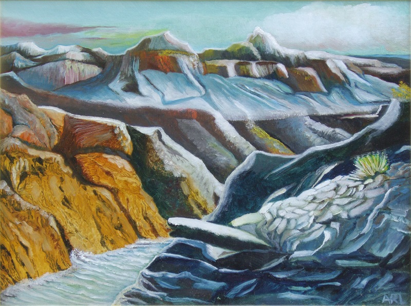 Painting entitled River Through the Grand Canyon