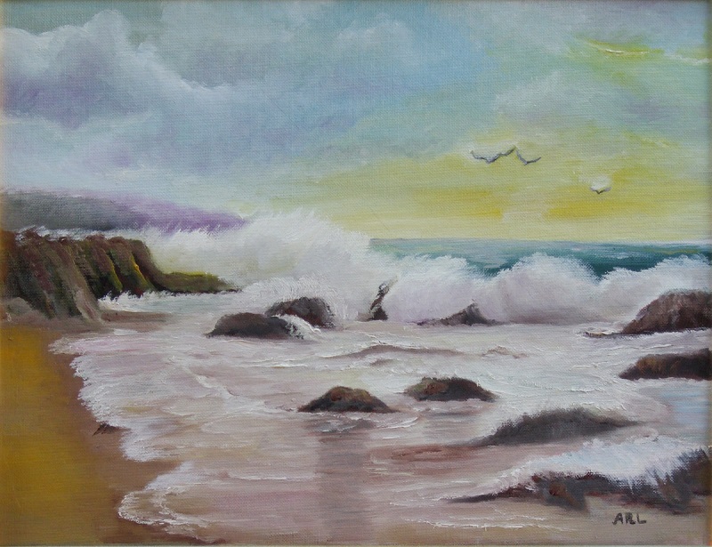 Painting entitled Rocky Beach