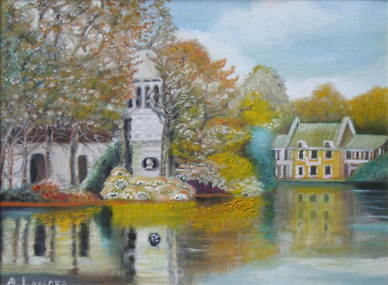 Painting of L'Eglise dans le Jardin at Versailles