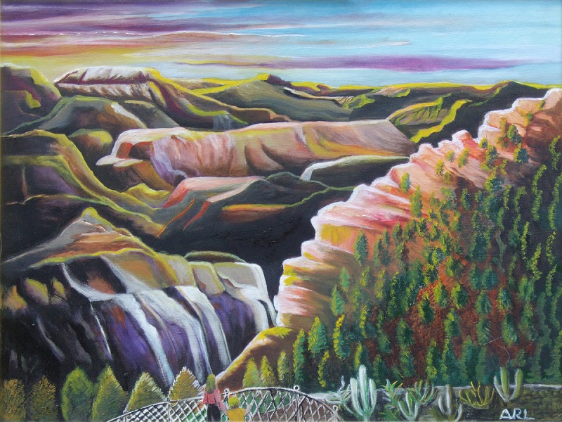 Painting of Grand Canyon at sunset