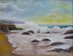 Painting entitled Rocky Beach