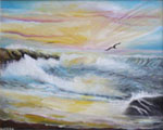 Painting entitled Sunlit Beach