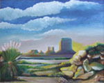Painting entitled Monument Valley Duck