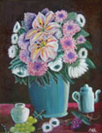 Painting entitled Florals and  Fruit
