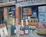 Painting entitled Rheims Champagne Shop