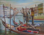 Painting entitled Venice Gondolas