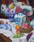 Painting entitled Flowers and Fruit