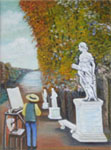 Painting entitled Statue Garden