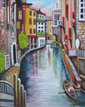 Painting entitled Venice Canal Street