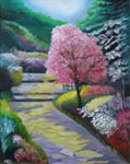Painting entitled Sun on an Arrorant Tree