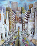 Painting entitled New York Rhapsody